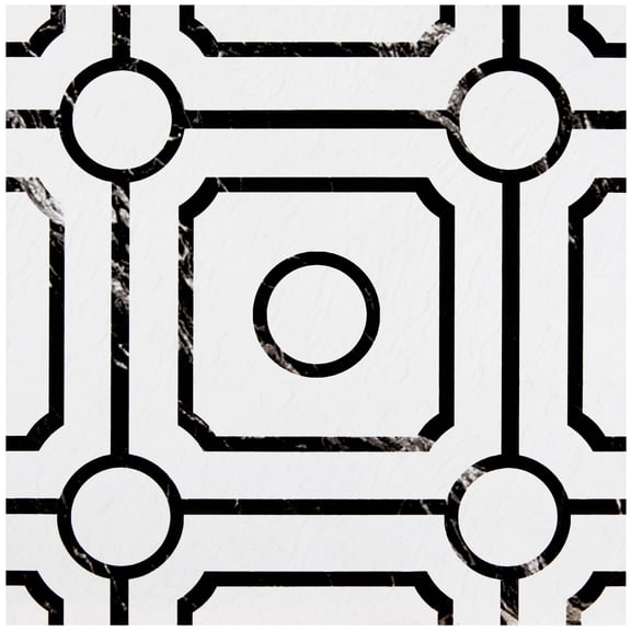 Kate Aurora Home Basics Do It Yourself 12”x12” Peel ‘N’ Stick Self Adhesive Vinyl Floor Tiles Pack Of 20 - Assorted Styles