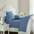 thumbnail image 1 of Kate Aurora Hotel Living Ultra Soft Microfiber Hypoallergenic Deep Pocket Sheet Sets - Slate Blue, King, 1 of 4