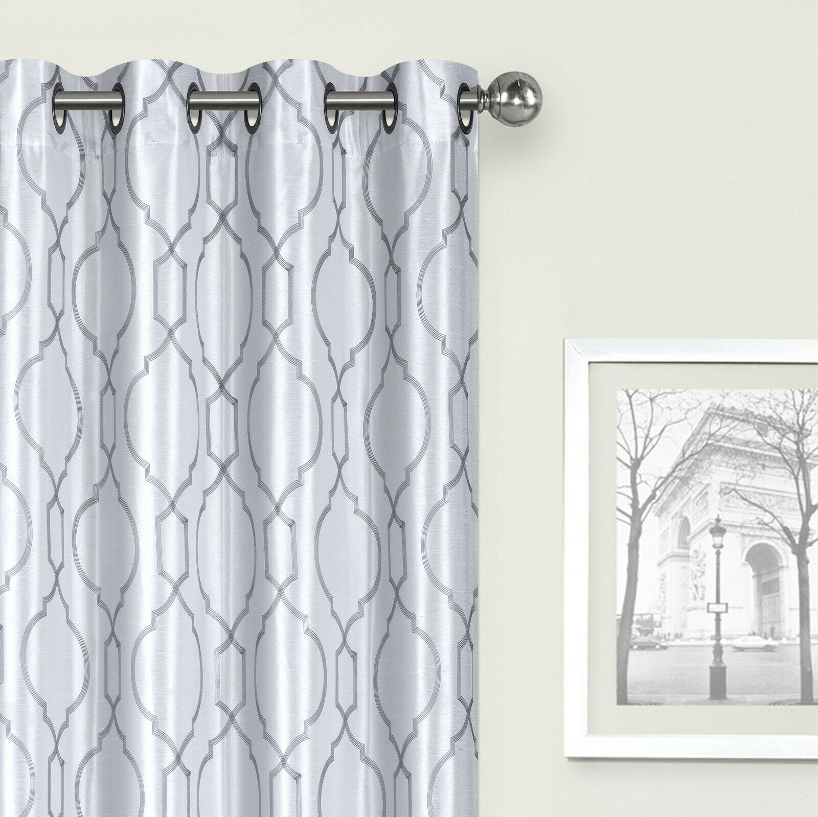 Kate Aurora Living 2 Pack Embroidered Lattice Grommet Top Curtains - Assorted Colors