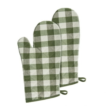 Kate Aurora Living 2 Pack Gingham Plaid Checkered Country Farmhouse Oven Mitts - Assorted Colors