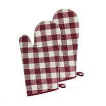 Kate Aurora Living 2 Pack Gingham Plaid Checkered Country Farmhouse Oven Mitts - Assorted Colors