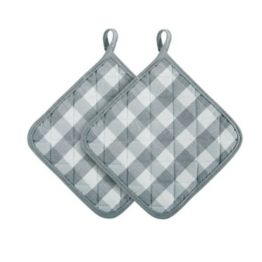 Kate Aurora Living 2 Pack Gingham Plaid Checkered Country Farmhouse Pot Holders - Assorted Colors