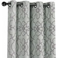 thumbnail image 1 of Kate Aurora Living 2 Pack Palladian Lattice Heavy Duty Thermal Room Darkening Curtain Panels - Purple, 84 in. Long, 1 of 6