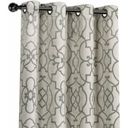 Kate Aurora Living 2 Pack Reversible Lattice Heavy Duty Thermal Room Darkening Curtain Panels - Gray, 84 in. Long