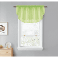 thumbnail image 1 of Kate Aurora Living Crystal Sheer Double Layered Rod Pocket Ascot Window Valances - Lime Green, 1 of 3
