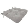 thumbnail image 1 of Kate Aurora Luxe Living Plush Solid Colored Textured Stain Resistant Chair Cushions/Pads With Tear Proof Ties - 2 Piece, Gray, 1 of 3
