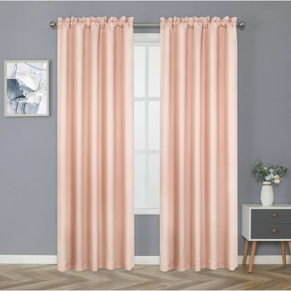 Kate Aurora Luxurious Solid Colored 2 Pack Light Filtering Rod Pocket Window Curtain Panels - Assorted Colors, 84 in. Long