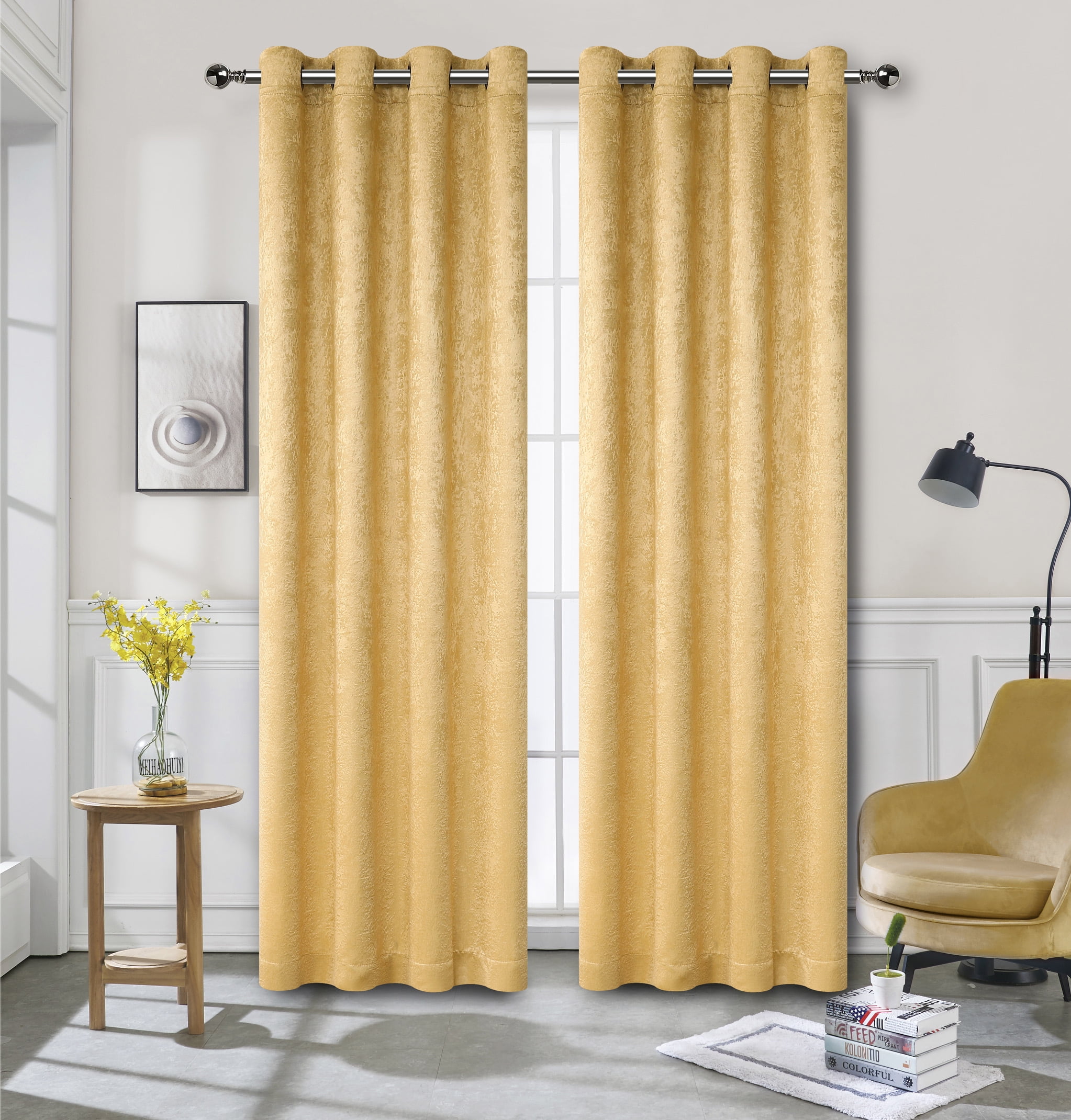 Kate Aurora Modern Art Contemporary 2 Pack Light Filtering Grommet Top