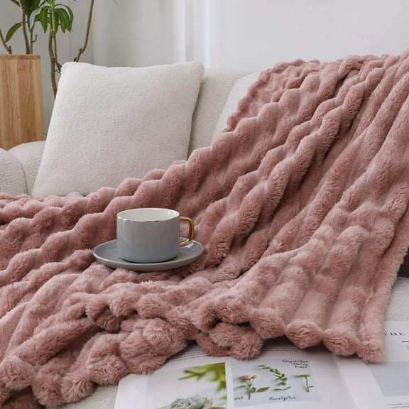 Kate Aurora Modern Lux Ultra Soft & Plush Ribbed Accent Throw Blanket - 50 in. W x 60 in. L - Assorted Colors
