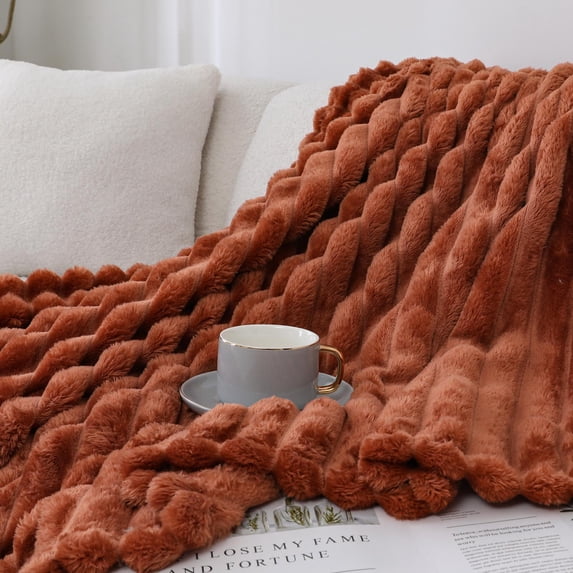 Kate Aurora Modern Lux Ultra Soft & Plush Ribbed Accent Throw Blanket - 50 in. W x 60 in. L - Assorted Colors