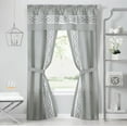 thumbnail image 1 of Kate Aurora Pacifico 5 Piece Rod Pocket All In One Attached Semi Sheer Window Curtain Panels & Valance Set - Assorted Colors & Sizes, 1 of 3