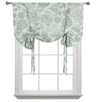Kate Aurora Shabby Chic Floral Tie Up Sheer Curtain, 42” x 63”