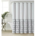 thumbnail image 1 of Kate Aurora Shabby Chic Semi Ruffled Gypsy Fabric Shower Curtain - Gray, 1 of 2