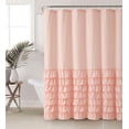 thumbnail image 1 of Kate Aurora Shabby Chic Semi Ruffled Gypsy Fabric Shower Curtain - Rose, 1 of 2
