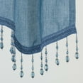 thumbnail image 1 of Kate Aurora Shimmery Sheer Ultra Chic Rod Pocket Beaded Window Valance - Blue, 1 of 3