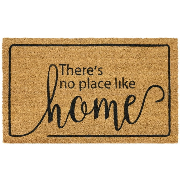 Kate Aurora "Theres No Place Like Home" Coir Bristled Outdoor All Season Welcome Mat - 18"x30"