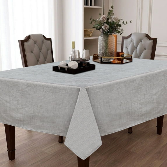 Kate Aurora Toscana Contemporary Lux Geometric All Purpose Embossed Tablecloth -