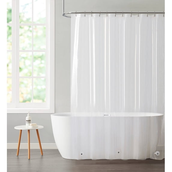 Kate Aurora Transparent Pastel 6 Gauge Hotel Non-Toxic Odor Free Mold & Mildew Resistant PEVA Shower Curtain Liner - Assorted Colors
