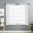 thumbnail image 1 of Kate Aurora White Sheer Rod Pocket Curtains, 52” x 63” (2 Panels), 1 of 2