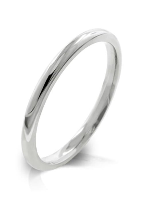 2mm High Polished Stainless Steel Eternity Wedding Band