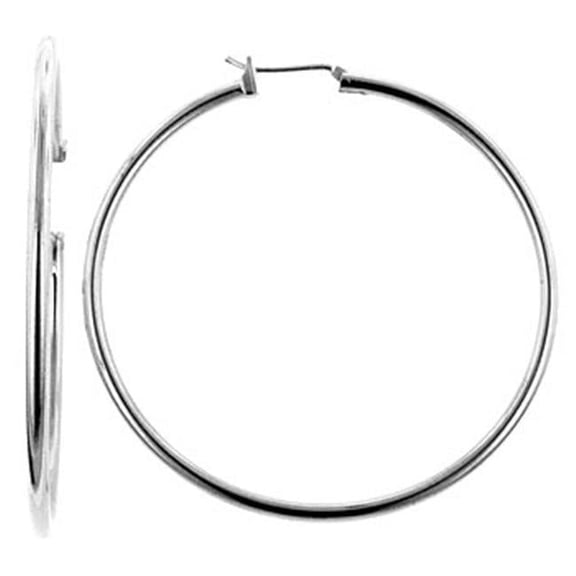 Kate Bissett E01621X-V00 Large Silvertone Hoop Earrings