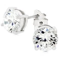 thumbnail image 1 of Kate Bissett  Genuine Rhodium Plated .925 Sterling Silver with 7mm Round Cut Clear CZ in Silvertone, 1 of 1
