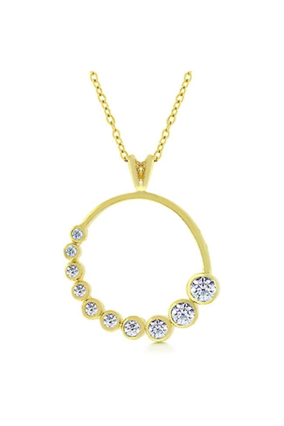 Golden CZ Circlet Pendant - All Clear