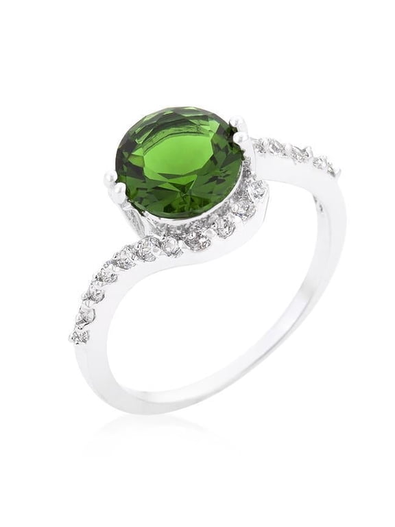 Green Swirling Engagement Ring - Size 05