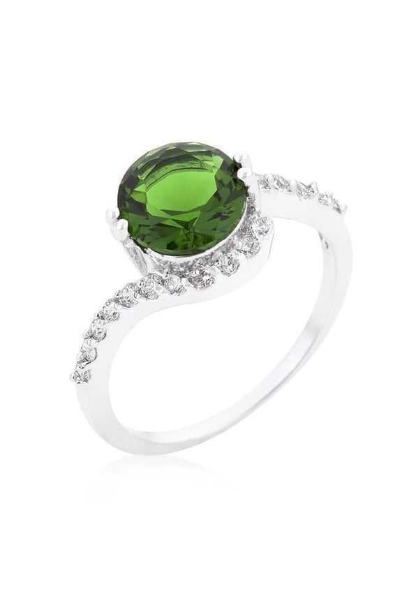 Green Swirling Engagement Ring - Size 05