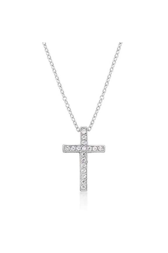 P11390R-C01 Cubic Zirconia Bling Cross Pendant