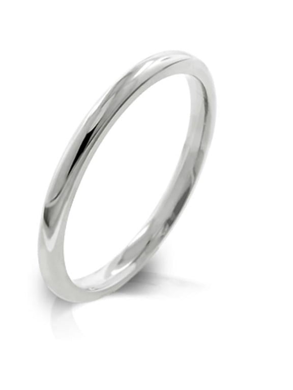 R08037RV-V00-08 2mm High Polished Stainless Steel Eternity Wedding Band