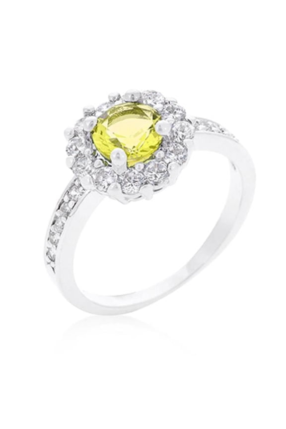 R08347R-C61-06 Bella Birthstone Engagement Ring In Yellow, Size 06
