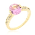 thumbnail image 1 of Kate Bissett R08350G-C12-06 Pink Oval Cubic Zirconia Engagement Ring- Size - 6, 1 of 1