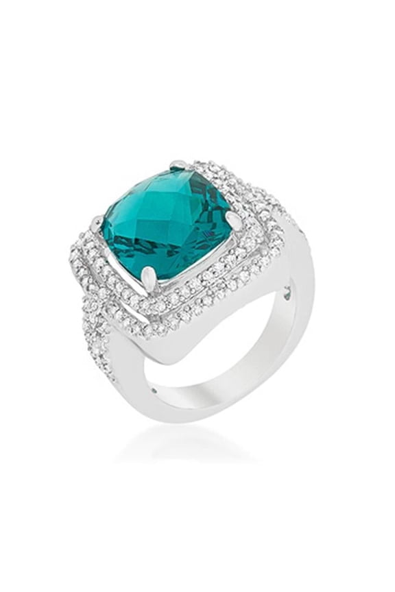 R08384R-C32-05 Candy Aqua Cocktail Ring Size - 05