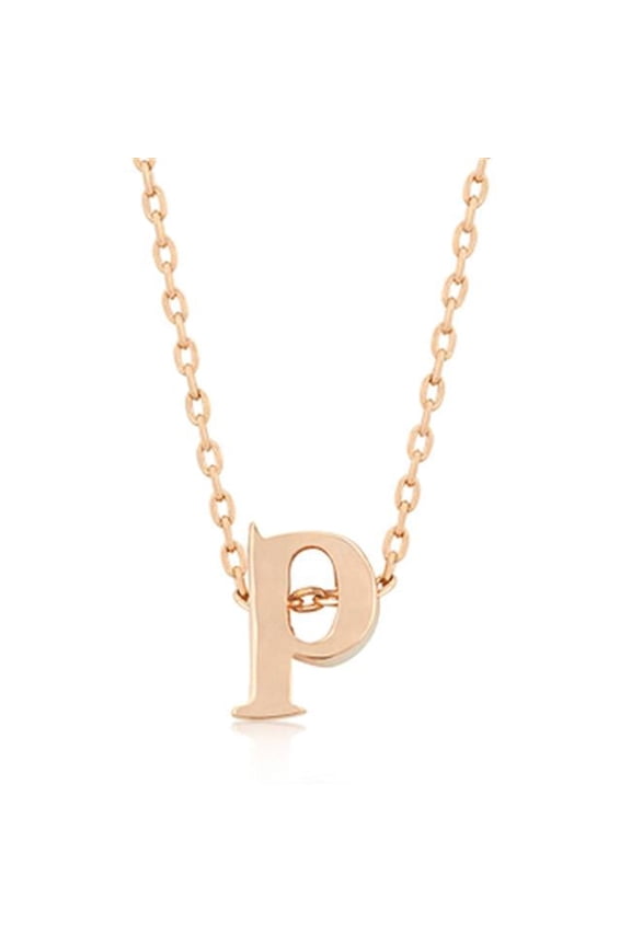 Rose Gold Initial P Pendant - Rose Gold
