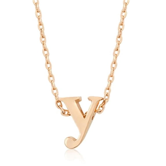Kate Bissett Rose Gold Initial Y Pendant - Rose Gold