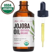 Kate Blanc Cosmetics Organic Jojoba Oil, 4 fl oz, Cold-Pressed Unrefined Carrier Oil for Hair Growth, Skin & Face Moisturizer