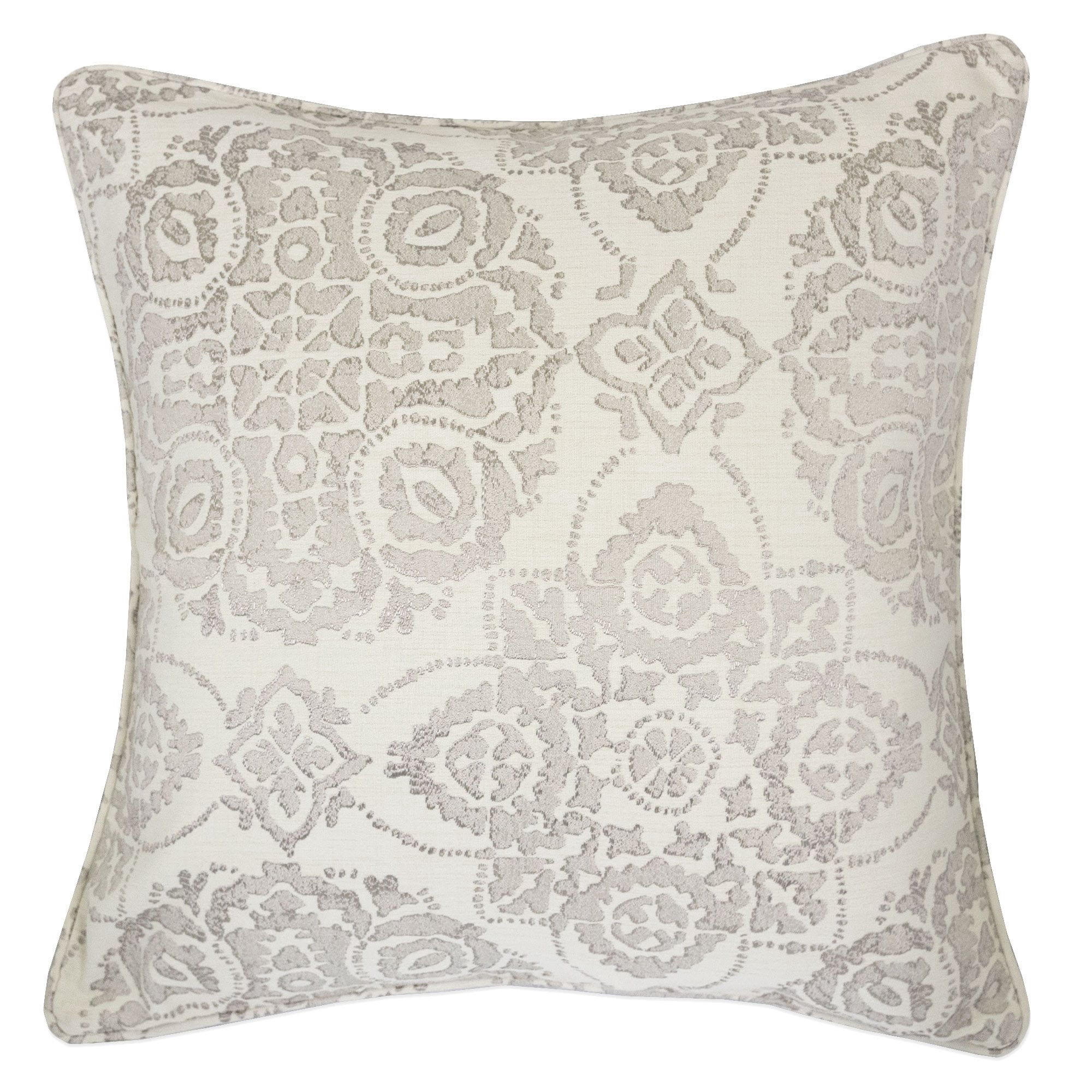 Kate Cream Abstract Polyester 20 in. x 20 in. Throw Pillow