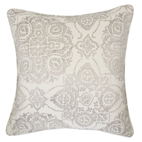 Kate Cream Abstract Polyester 20 in. x 20 in. Throw Pillow