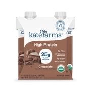 Kate Farms High Protein Nutrition Shake Chocolate, 4-pack 11 fl oz