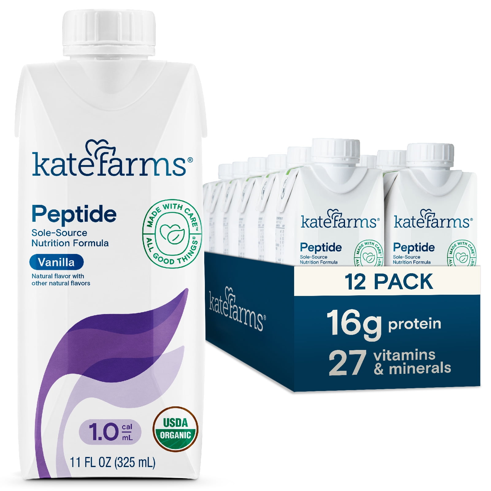 Kate Farms Peptide Formula 1.5, Vanilla Case of 12