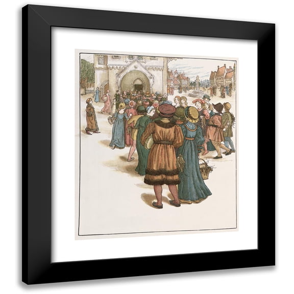 Kate Greenaway 12x14 Black Modern Framed Museum Art Print Titled - The Pied Piper of Hamelin Pl 11 (1910)