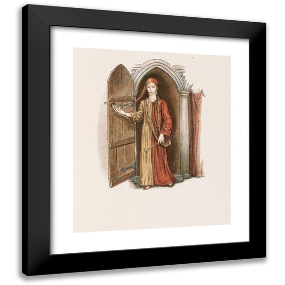 Kate Greenaway 12x14 Black Modern Framed Museum Art Print Titled - The Pied Piper of Hamelin Pl 12 (1910)