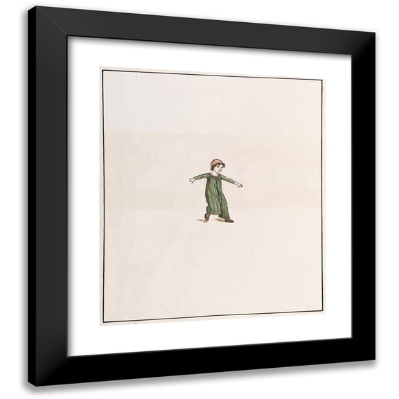 Kate Greenaway 12x14 Black Modern Framed Museum Art Print Titled - The Pied Piper of Hamelin Pl 3 (1910)