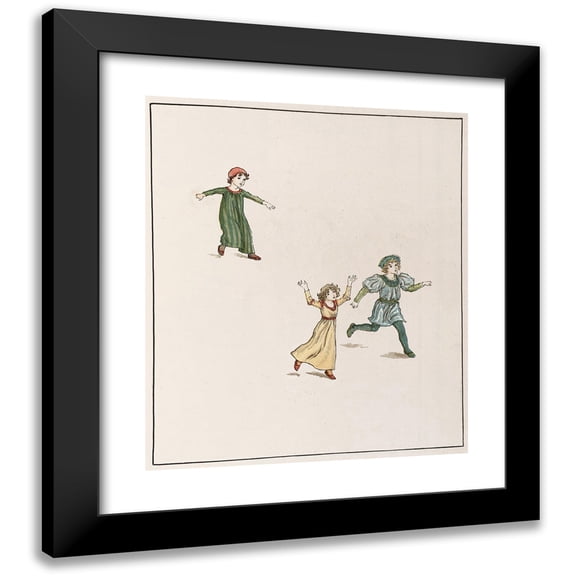 Kate Greenaway 12x14 Black Modern Framed Museum Art Print Titled - The Pied Piper of Hamelin Pl 31 (1910)