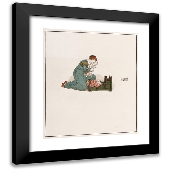Kate Greenaway 12x14 Black Modern Framed Museum Art Print Titled - The Pied Piper of Hamelin Pl 5 (1910)