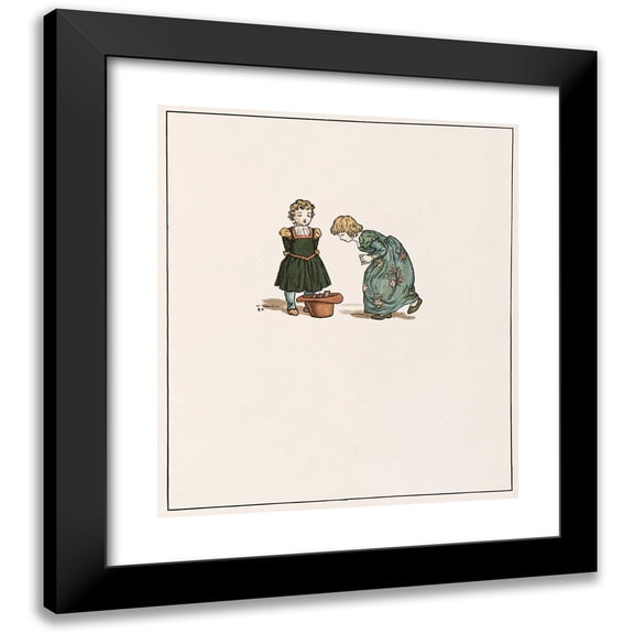 Kate Greenaway 12x14 Black Modern Framed Museum Art Print Titled - The Pied Piper of Hamelin Pl 8 (1910)