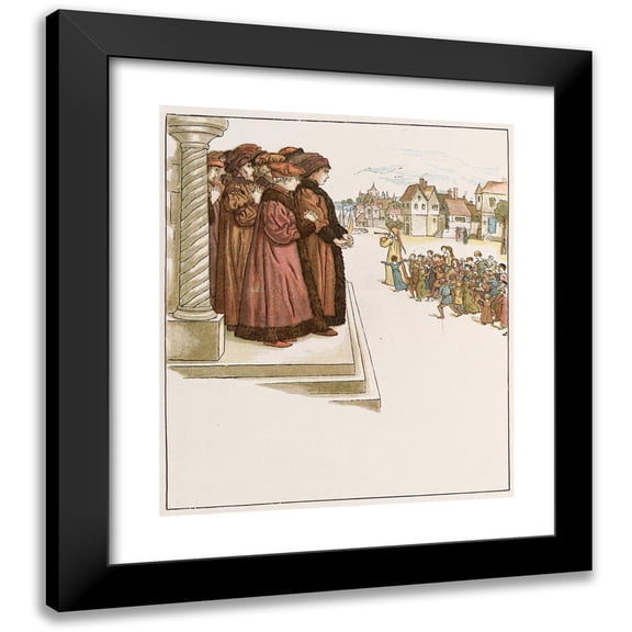 Kate Greenaway 15x17 Black Modern Framed Museum Art Print Titled - The Pied Piper of Hamelin Pl 36 (1910)