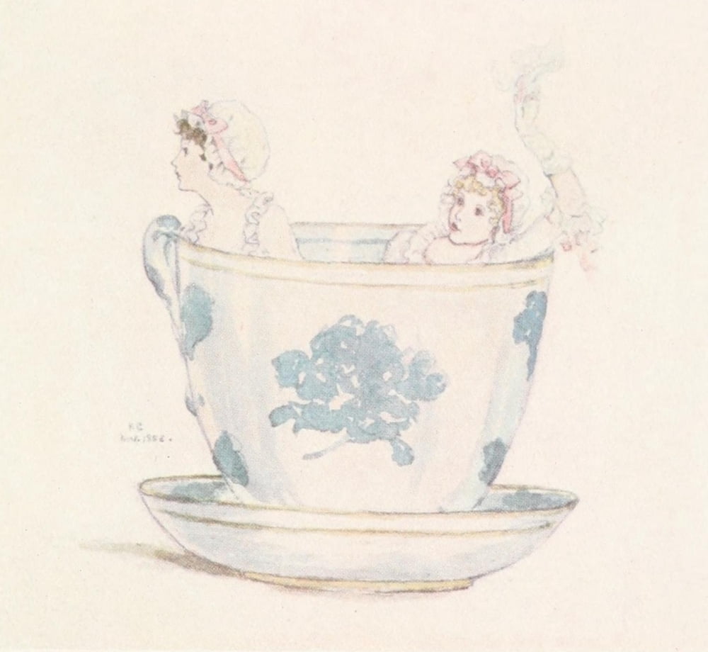 Kate Greenaway 1905 A calm in a tea-cup Canvas Art - Kate Greenaway (18 x 24)