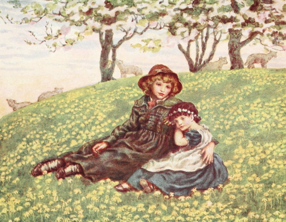 Kate Greenaway 1905 Brother and sister Canvas Art - Kate Greenaway (18 x 24)